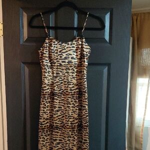 Jessica McClintock Animal Print Midi Dress